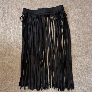 Goth black fringe skirt